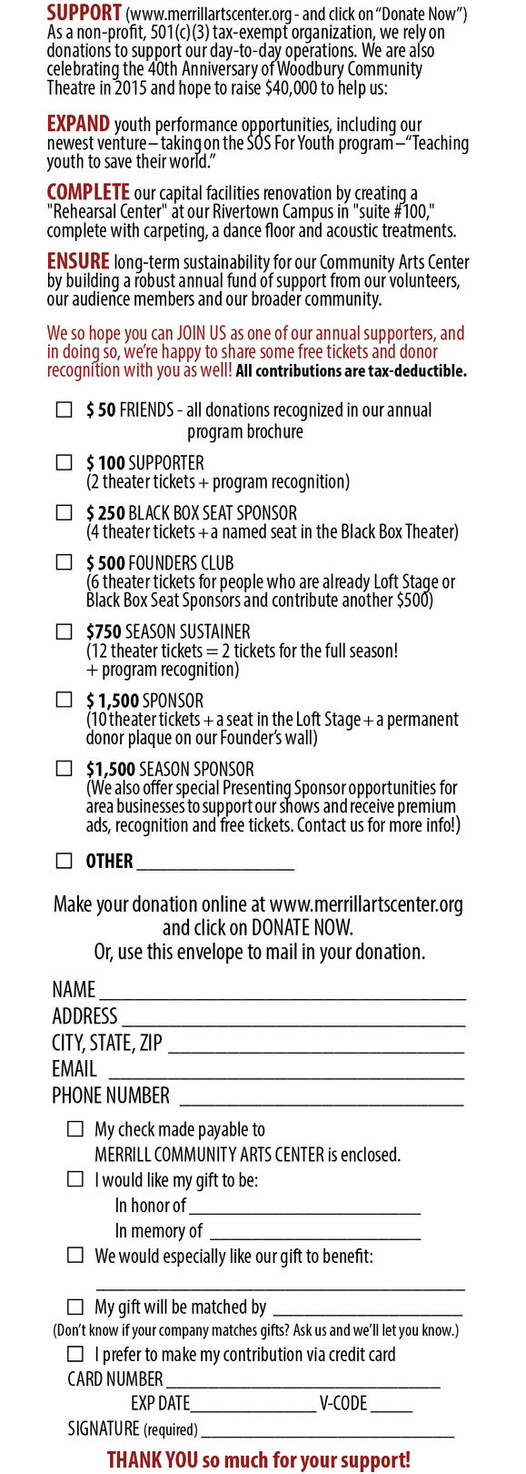 Donation Envelope (Inside)